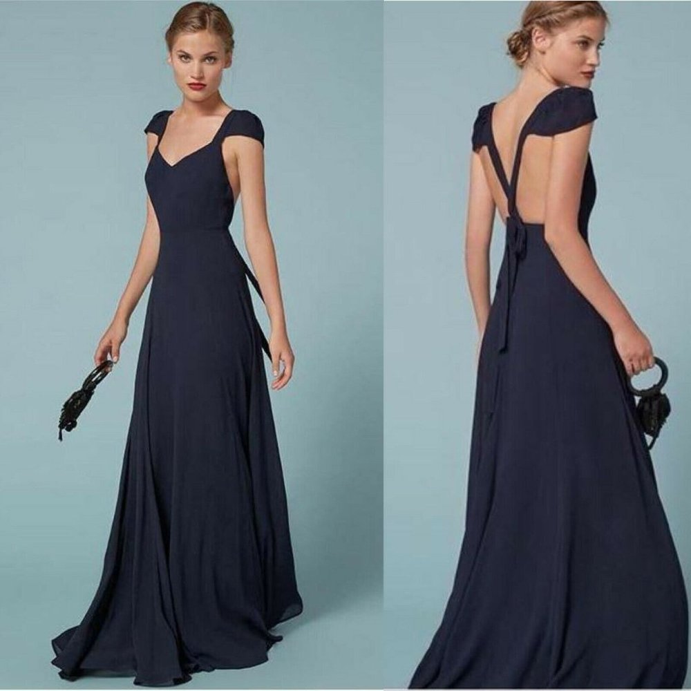 Reformation Dylan Dress in Midnight Maxi Dress